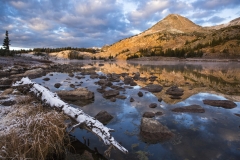 Reflections in Libby Lake, WY.  Medicine Bow-Routt National Forest.